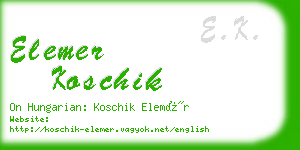 elemer koschik business card